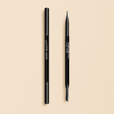 Two black makeup pencils with 'IRAWO BEAUTY' branding on a beige background