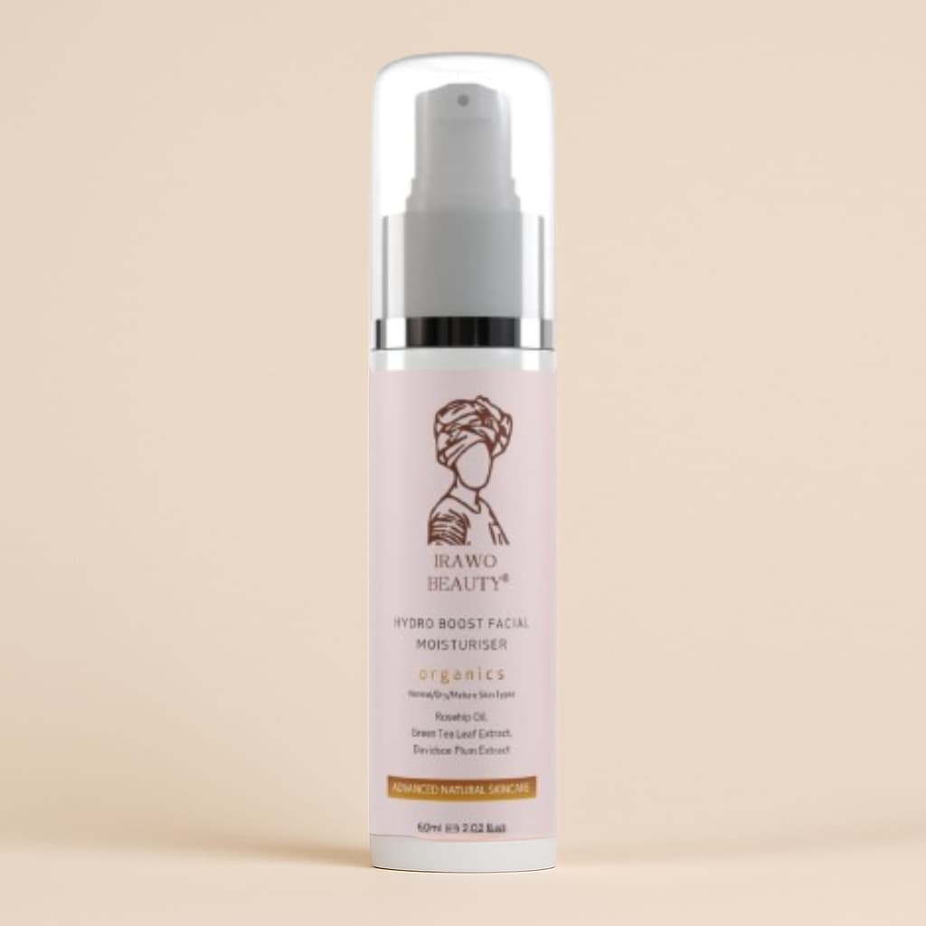 Skincare bottle with a beige background