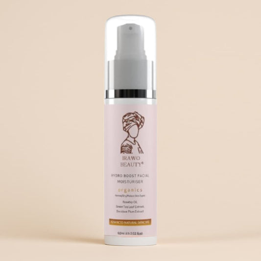 Skincare bottle with a beige background