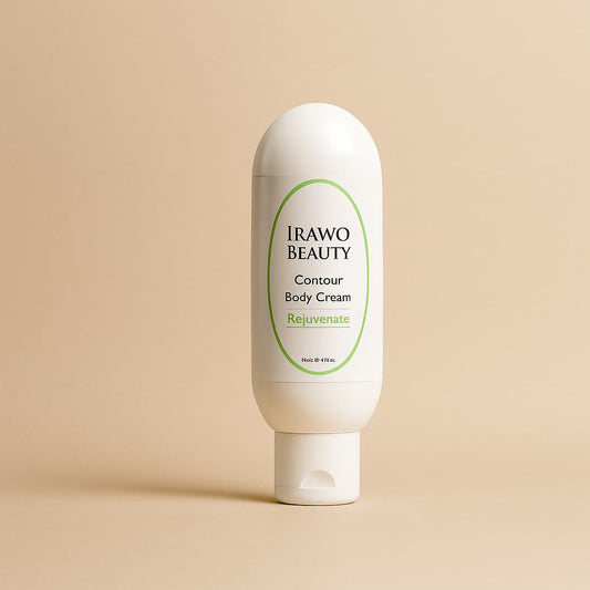 Irawo Beauty Contour Body Cream on a beige background