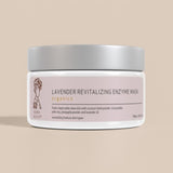 Jar of Lavender Revitalizing Enzyme Mask on a beige background
