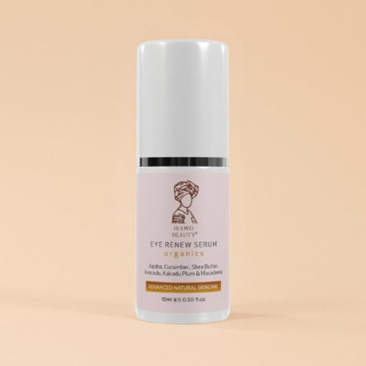 Eye serum bottle with a beige background