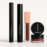 Irawo Beauty makeup products including lipsticks and eyeliner gel on a white background